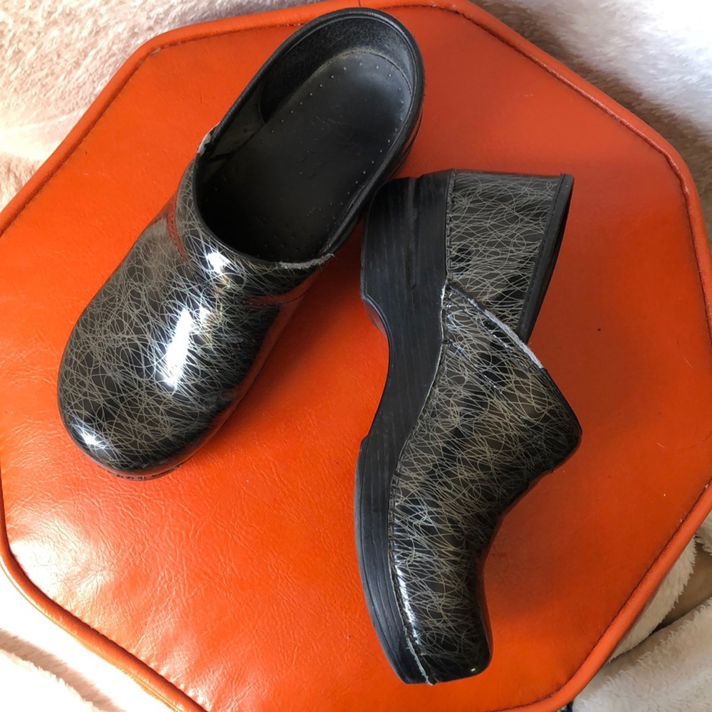 Dansko Clogs Black and Silver Classic Clog Style Size 40